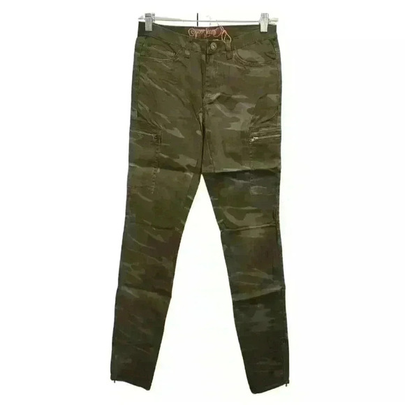 Spoon Jeans Camo Camoflauge Ankle Zip Five-Pocket Style Pants Jeans - Picture 1 of 10